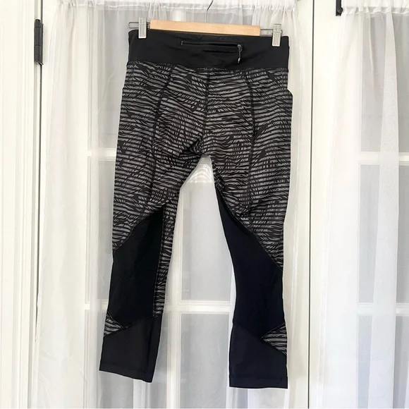 Lululemon Pace Rival Crop *Full-On Luxtreme Stripe Play Slate Black / Black - Picture 7 of 13